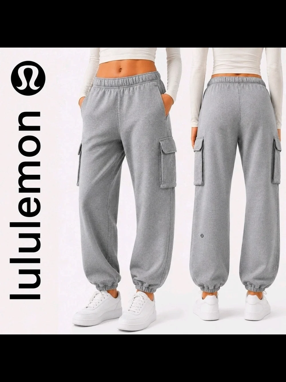 Lululemon Scuba Mid-Rise Oversized Cargo Jogger XXXS Heathered Core Medium Gray